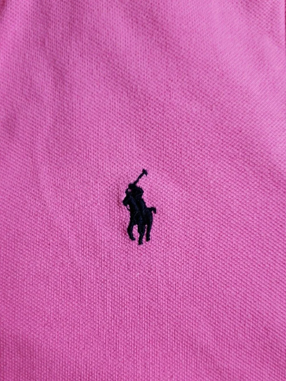 Polo Ralph Lauren Cotton Stretch Button Tennis Prep Knit Dress Size L Pink